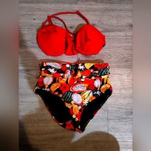 2 Bikini taille haute Simons,La vie en rose
